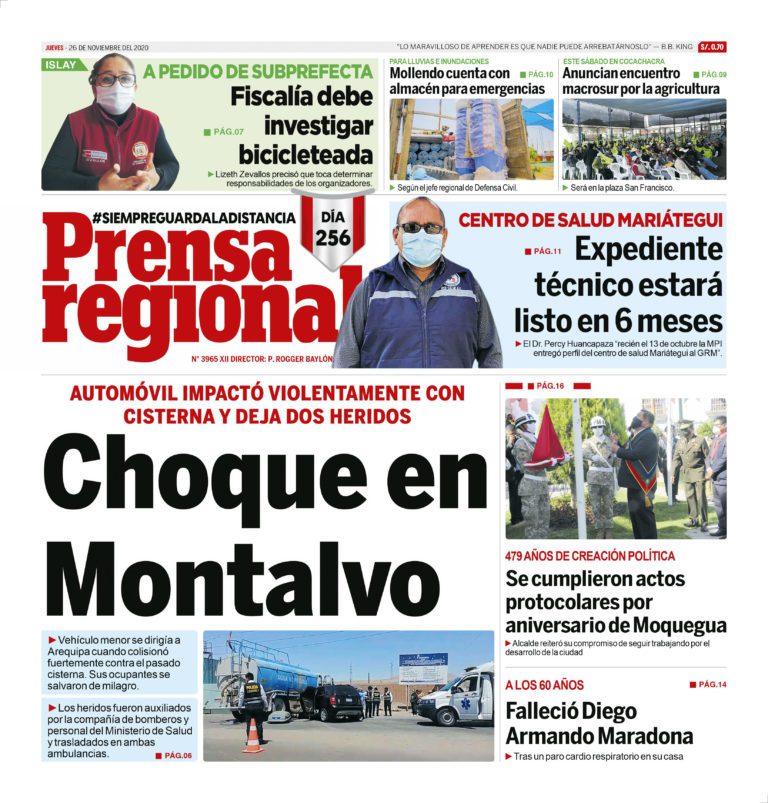La Prensa Regional – Jueves 26 de noviembre del 2020