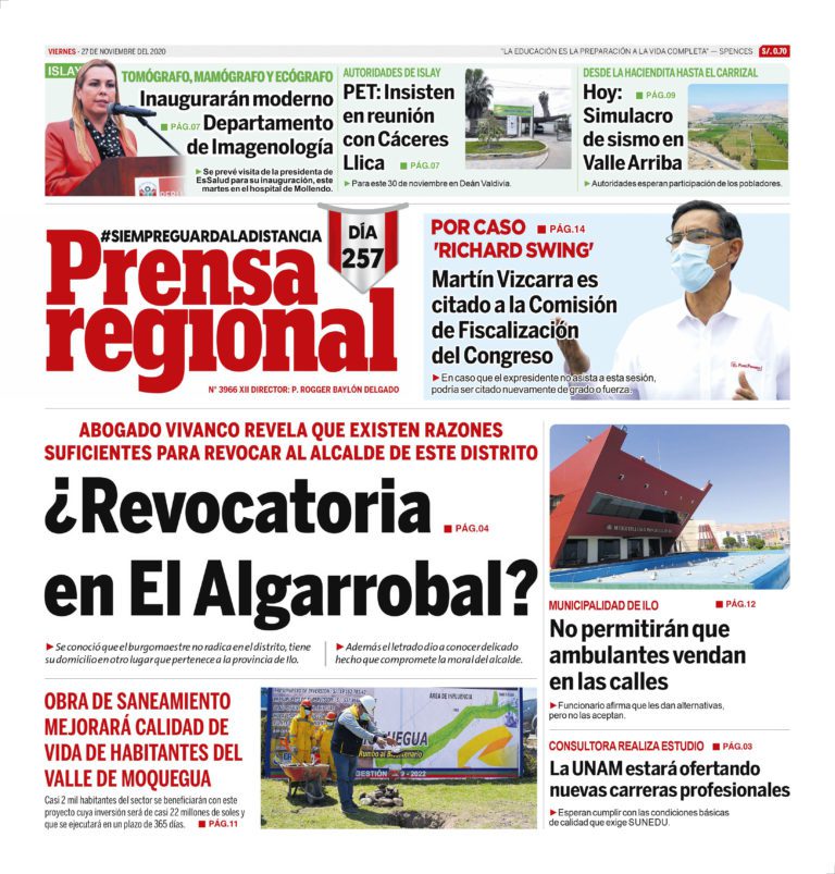 La Prensa Regional – Viernes 27 de noviembre del 2020
