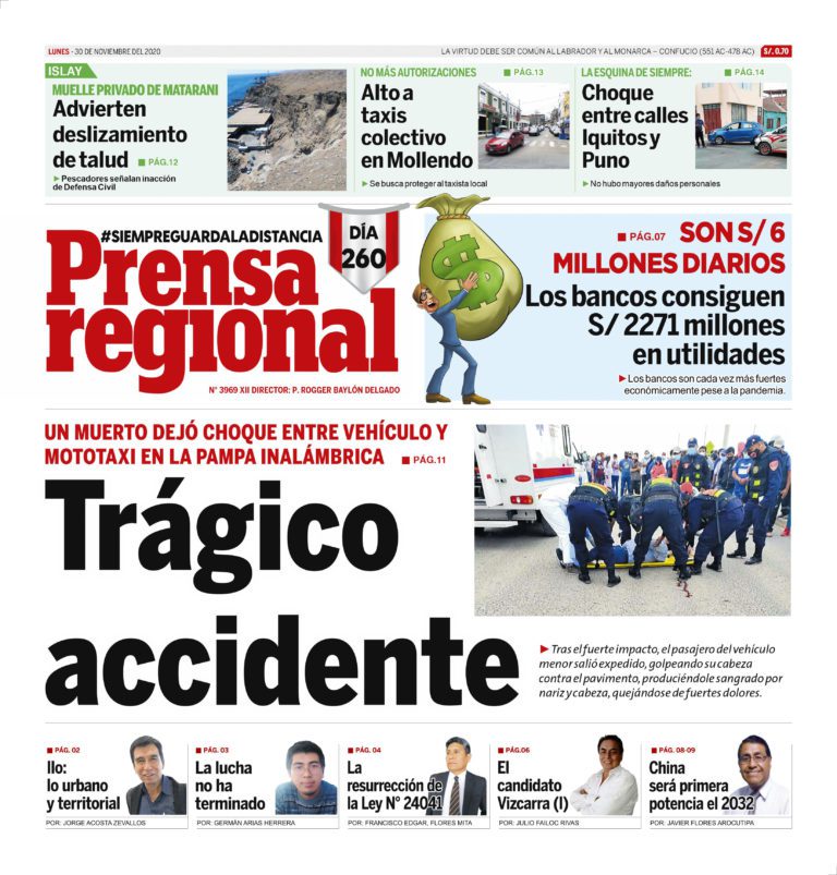 La Prensa Regional – Lunes 30 de noviembre del 2020