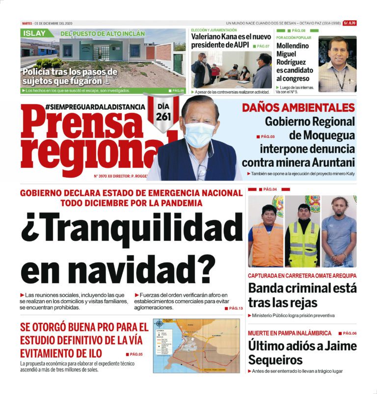 La Prensa Regional – Martes 1 de diciembre del 2020