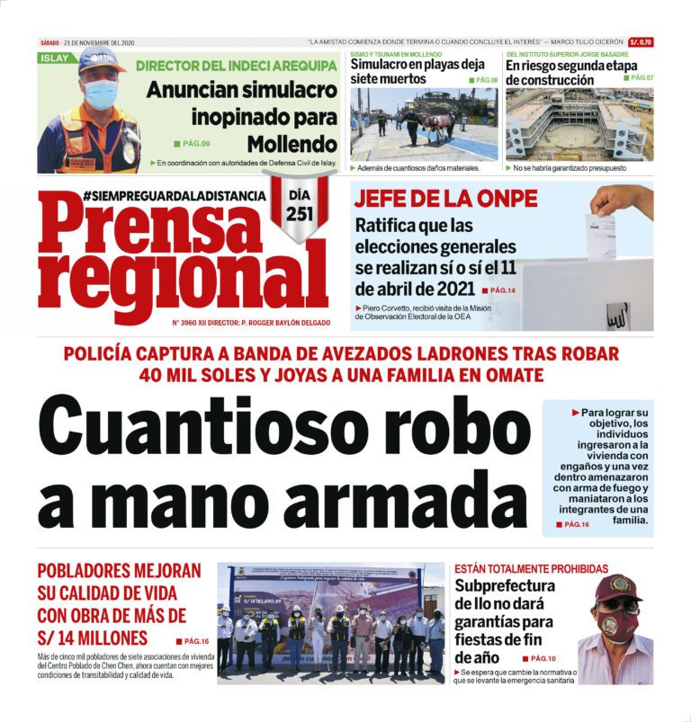 La Prensa Regional – Sábado 21 de noviembre del 2020