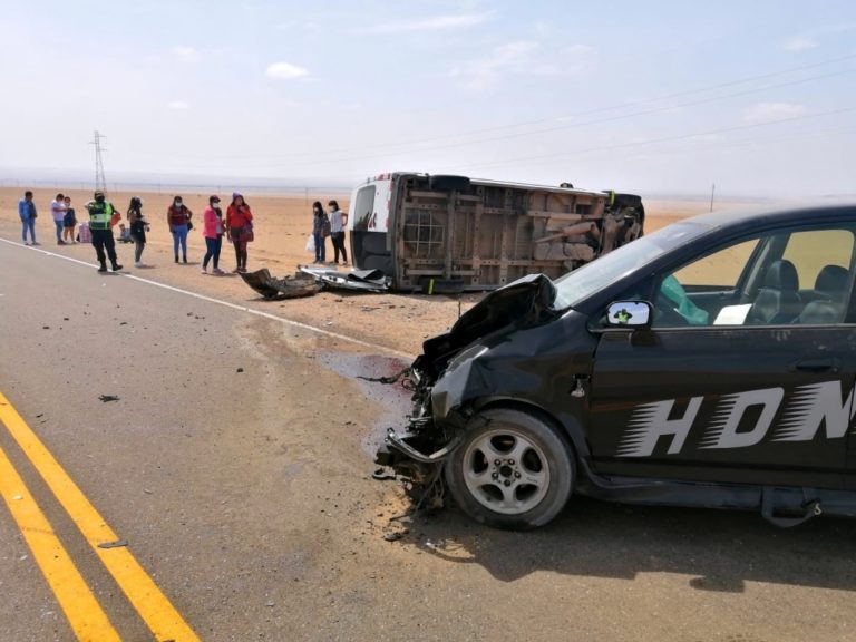 Ocho personas resultan lesionadas tras choque frontal en la ruta Moquegua – Tacna