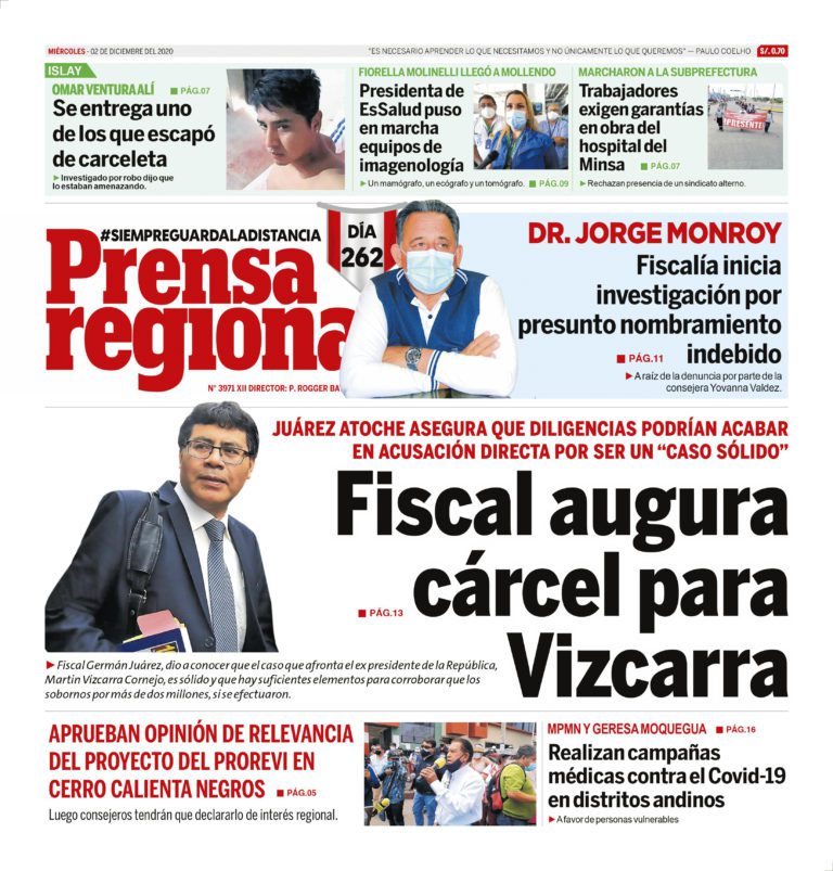 La Prensa Regional – Miércoles 2 de diciembre del 2020
