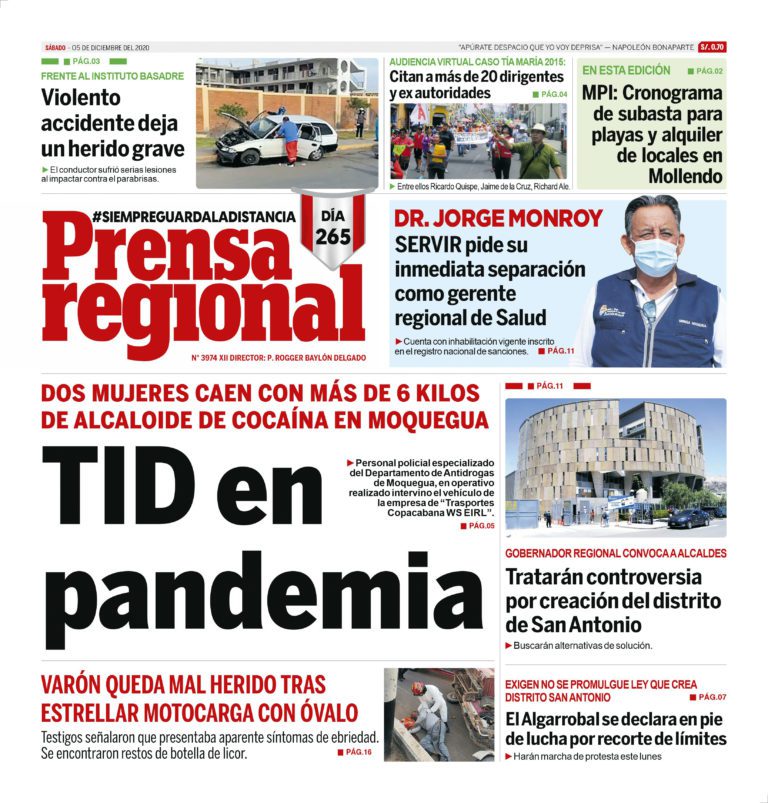 La Prensa Regional – Sábado 5 de diciembre del 2020