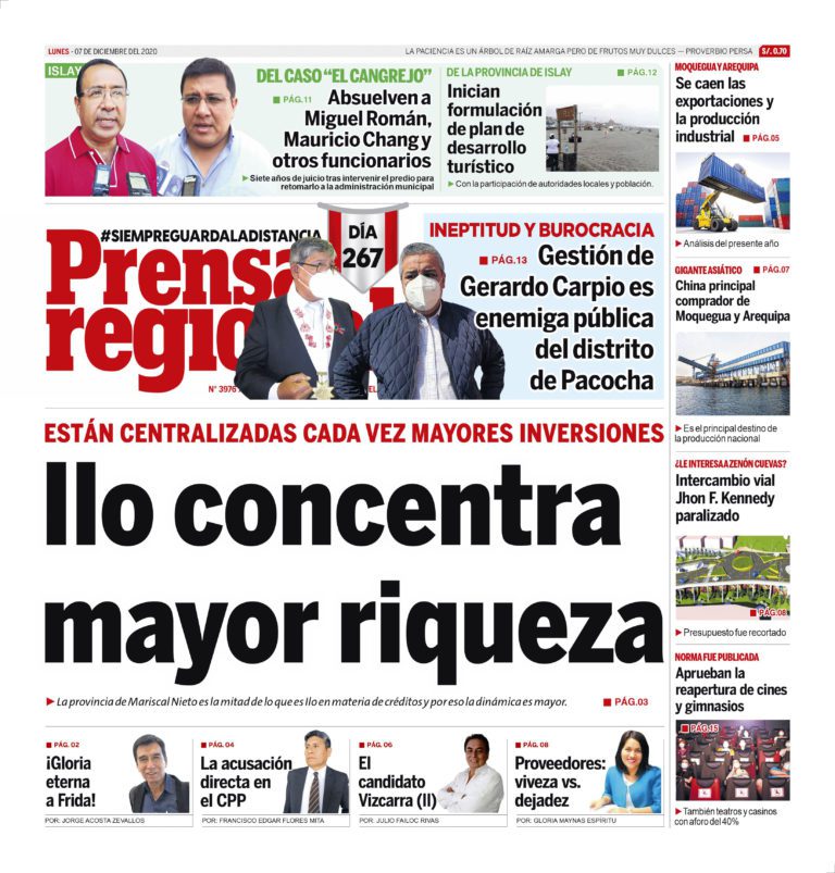 La Prensa Regional – Lunes 7 de diciembre del 2020