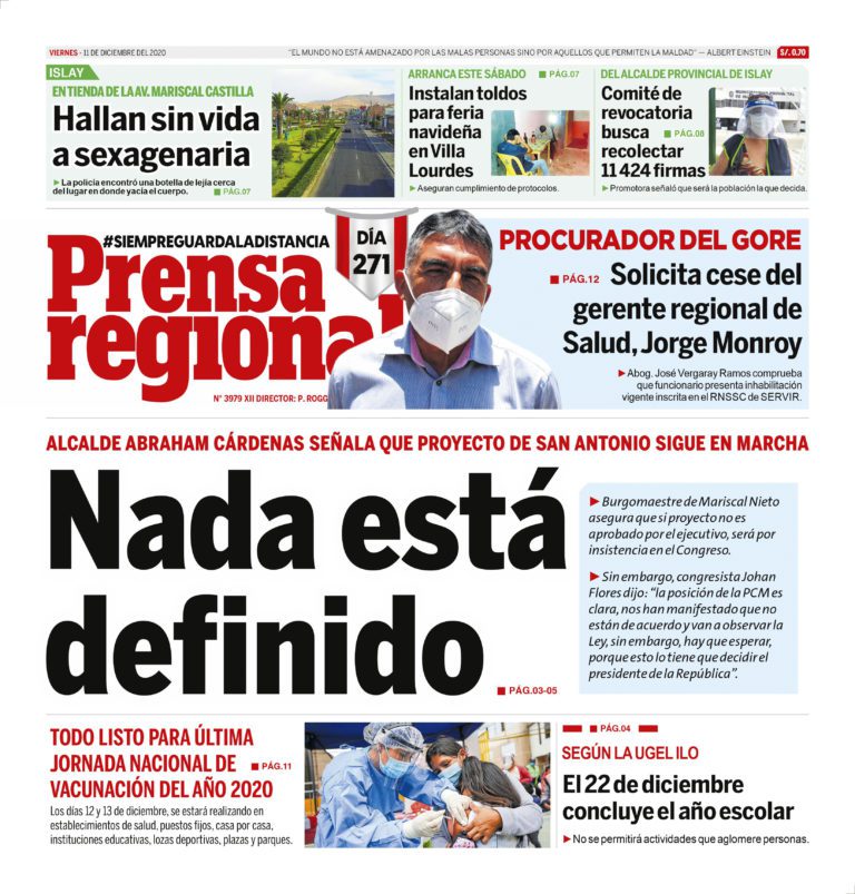 La Prensa Regional – Viernes 11 de diciembre del 2020