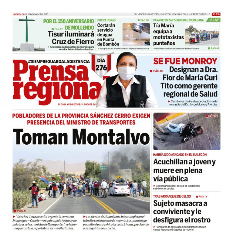 La Prensa Regional – Miércoles 16 de diciembre del 2020
