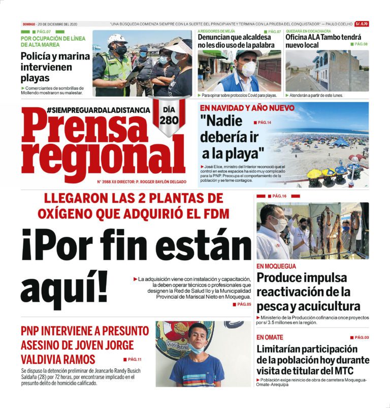 La Prensa Regional – Domingo 20 de diciembre del 2020