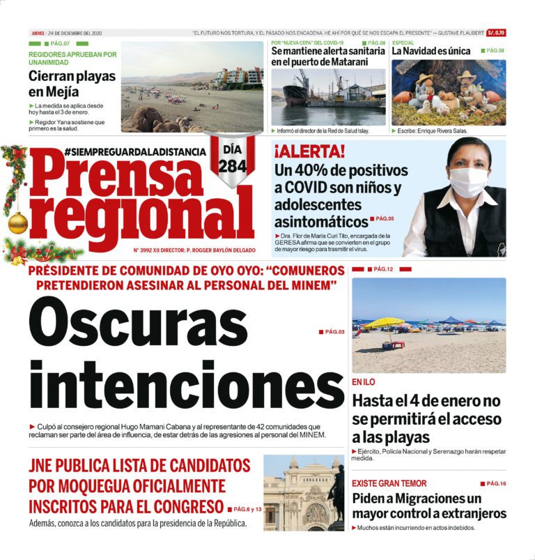 La Prensa Regional – Jueves 24 de diciembre del 2020