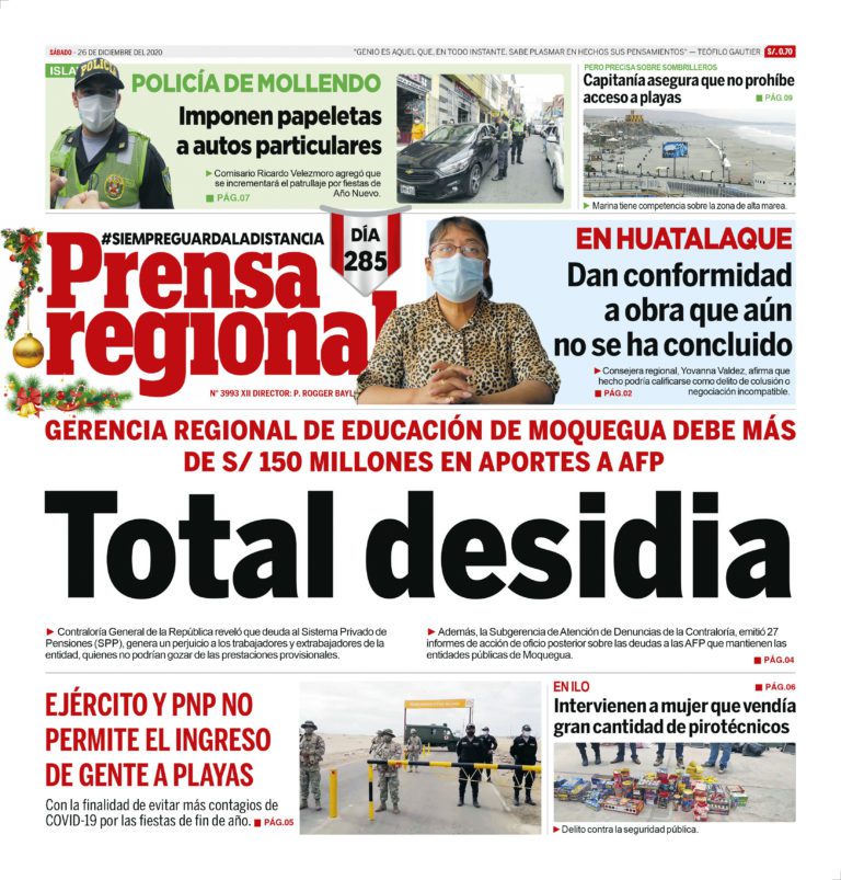 La Prensa Regional – Sábado 26 de diciembre del 2020