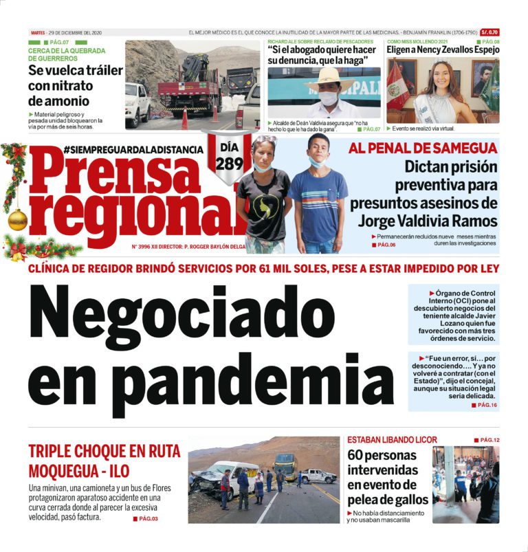 La Prensa Regional – Martes 29 de Diciembre del 2020
