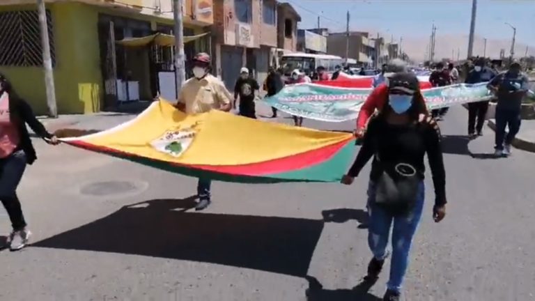 Población de El Algarrobal realizó nueva marcha en defensa de territorio