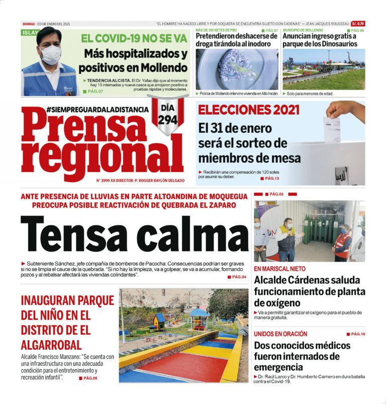 La Prensa Regional – Domingo 3 de Enero del 2021