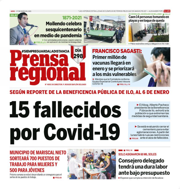 La Prensa Regional – Jueves 7 de enero del 2021