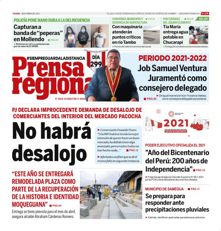 La Prensa Regional – Viernes 8 de enero del 2021