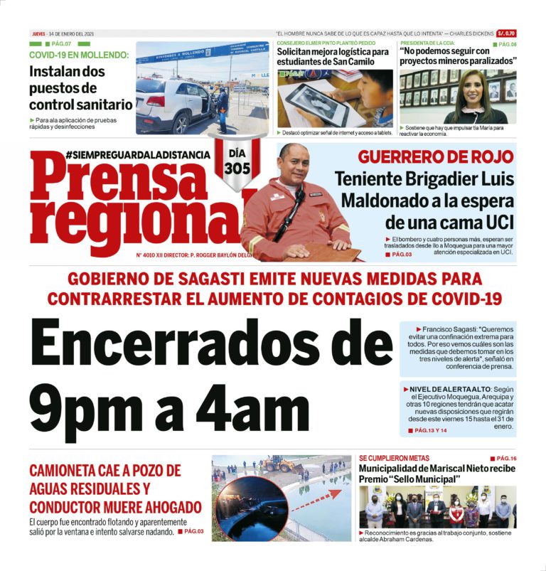 La Prensa Regional – Jueves 14 de enero del 2021