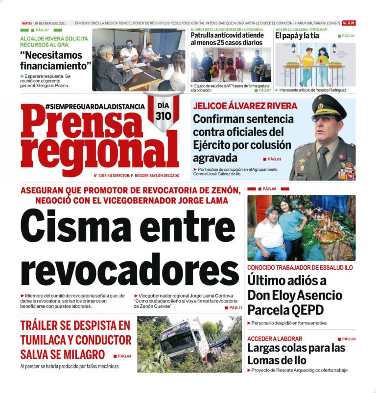 La Prensa Regional – Martes 19 de enero del 2021