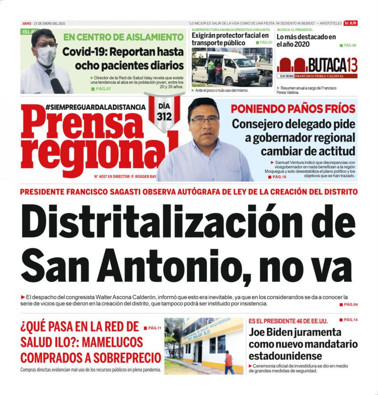 La Prensa Regional – Jueves 21 de enero del 2021