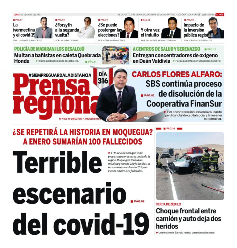 La Prensa Regional – Lunes 25 de enero del 2021