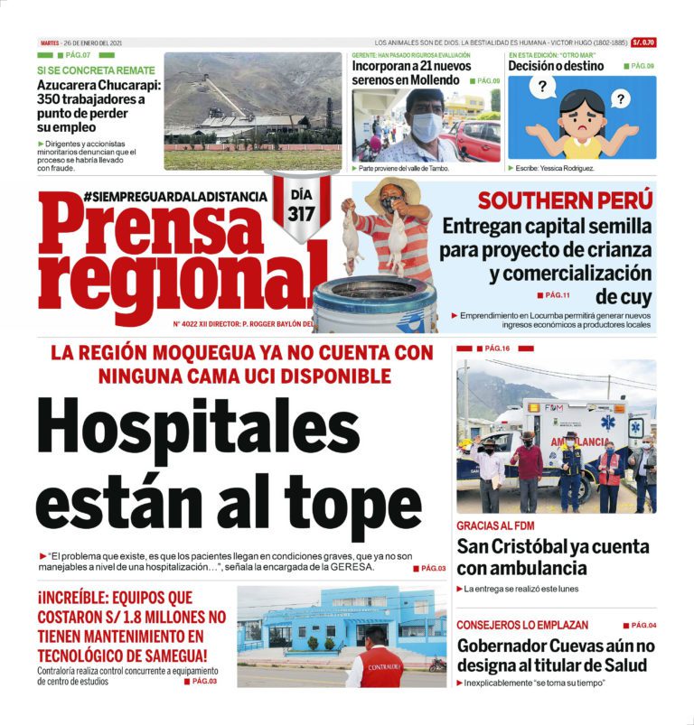 La Prensa Regional – Martes 26 de enero del 2021