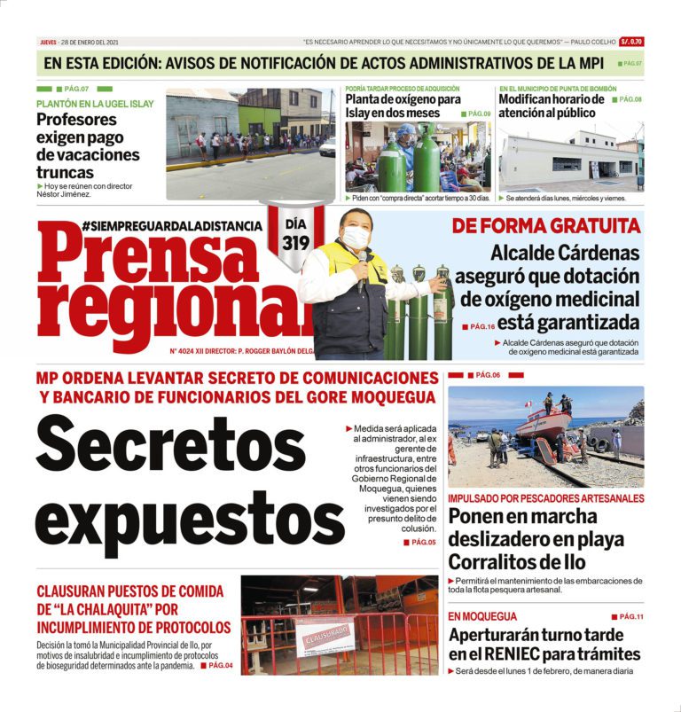 La Prensa Regional – Jueves 28 de Enero del 2021
