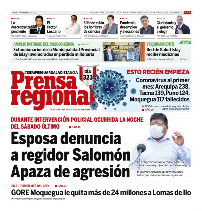 La Prensa Regional – Lunes 01 de Febrero del 2021