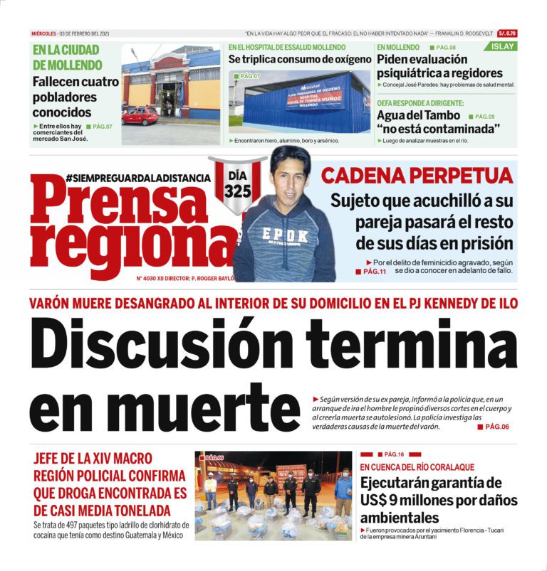 La Prensa Regional – Miércoles 03 de Febrero del 2021