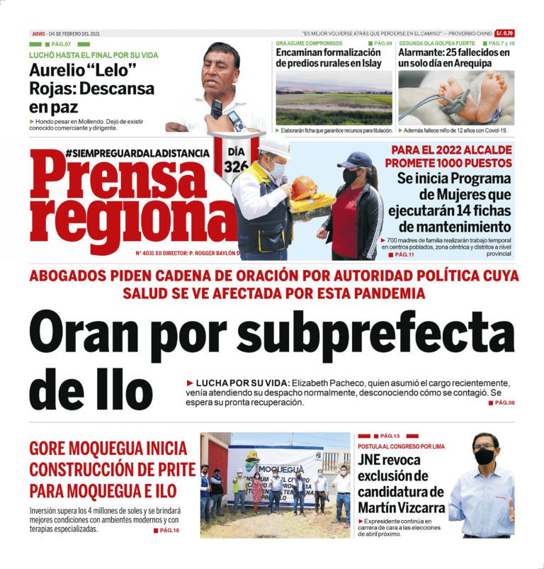 La Prensa Regional – Jueves 04 de Febrero del 2021