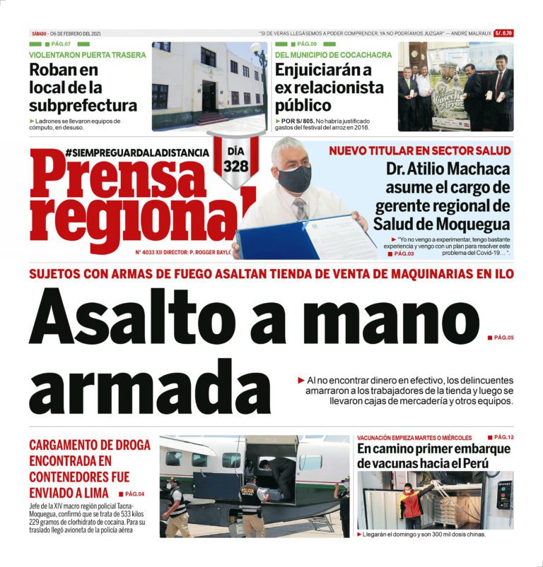 La Prensa Regional – Sábado 06 de Febrero del 2021