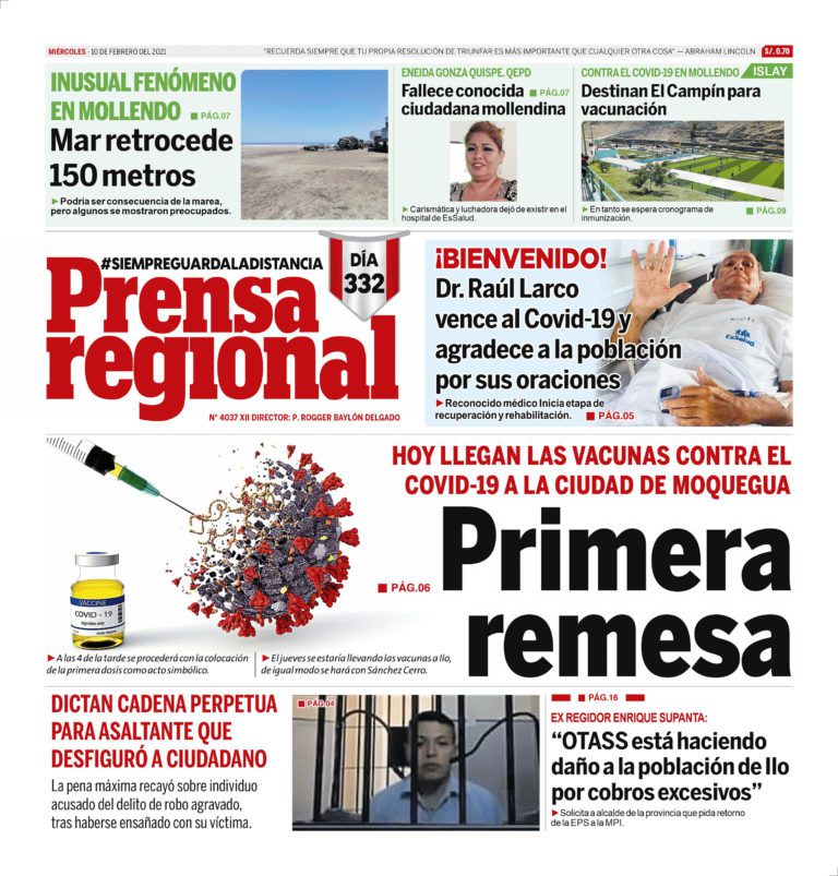 La Prensa Regional – Miércoles 10 de Febrero del 2021