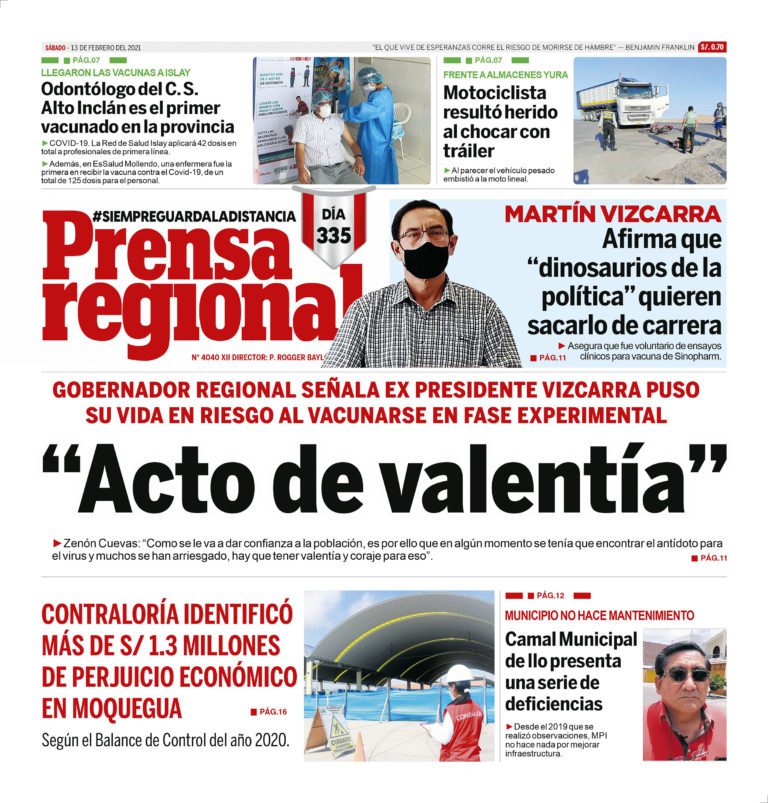 La Prensa Regional – Sábado 13 de Febrero del 2021