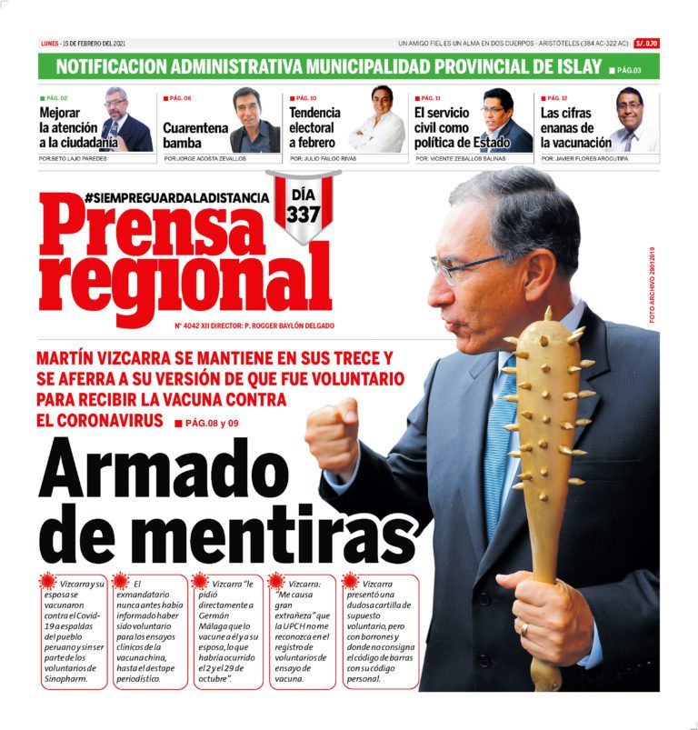 La Prensa Regional – Lunes 15 de Febrero del 2021