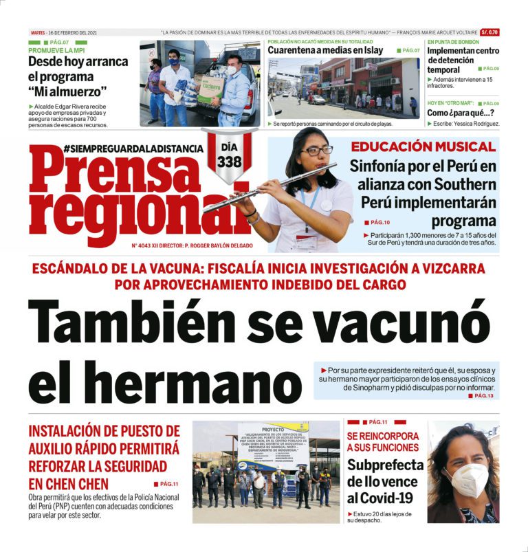 La Prensa Regional – Martes 16 de Febrero del 2021
