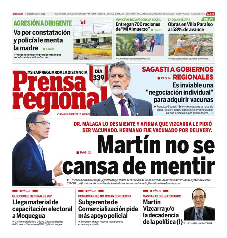 La Prensa Regional – Miércoles 17 de Febrero del 2021