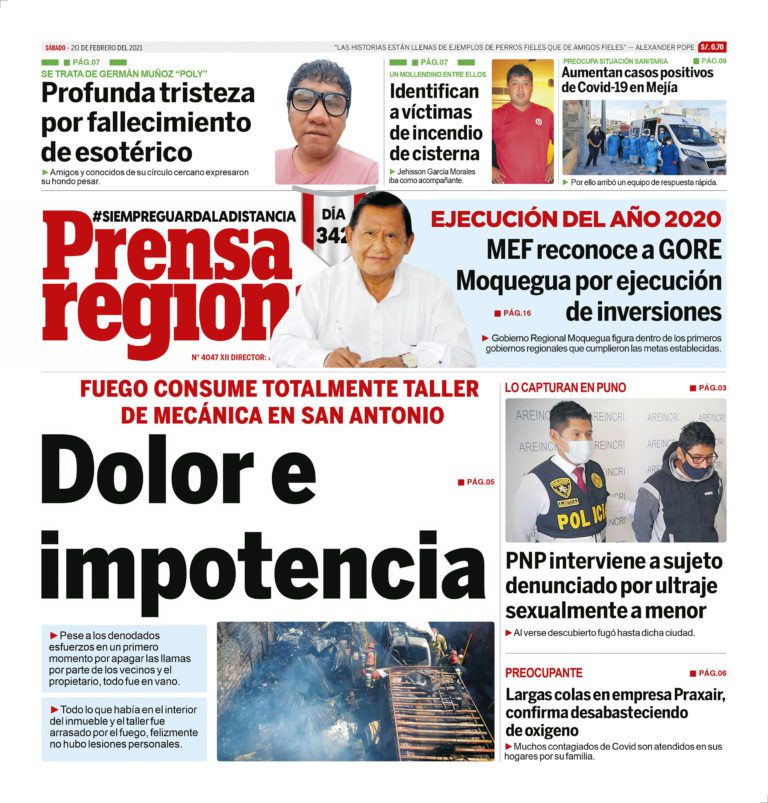 La Prensa Regional – Sábado 20 de Febrero del 2021