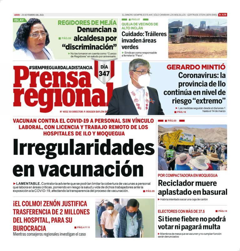 La Prensa Regional – Jueves 25 de Febrero del 2021