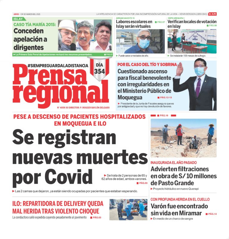 La Prensa Regional – Jueves 04 de Marzo del 2021