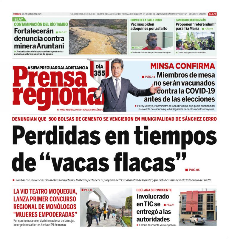 La Prensa Regional – Viernes 05 de Marzo del 2021