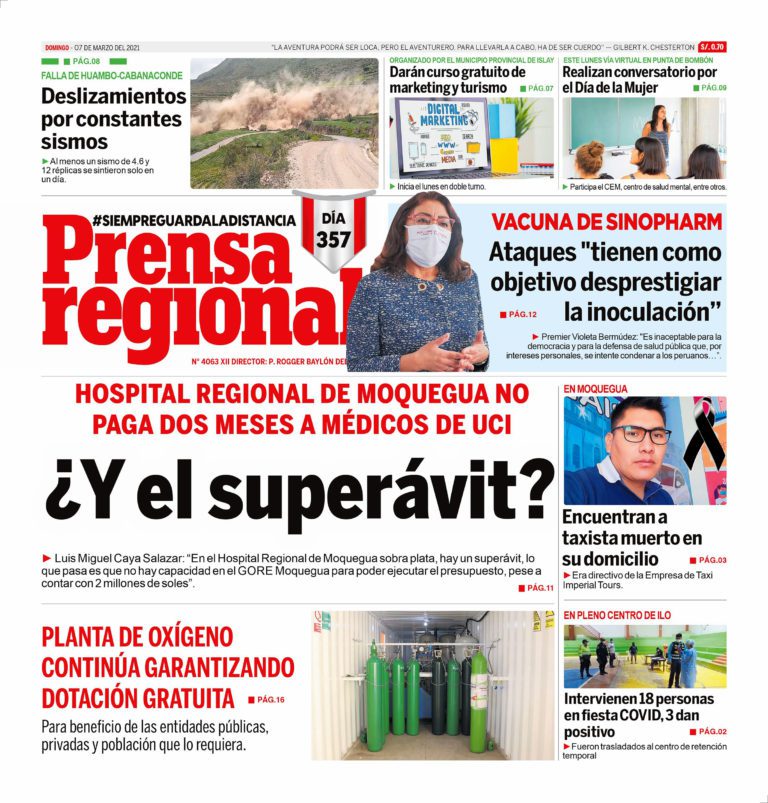 La Prensa Regional – Domingo 07 de Marzo del 2021