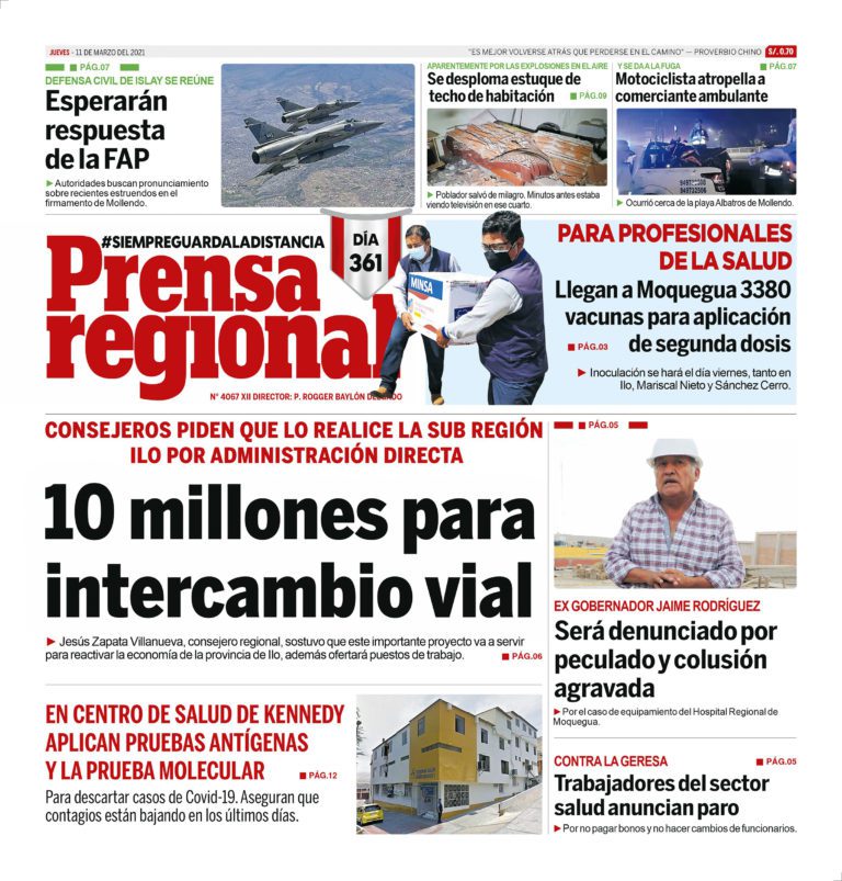 La Prensa Regional – Jueves 11 de Marzo del 2021