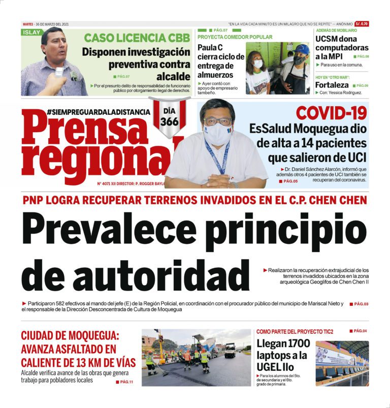 La Prensa Regional – Martes 16 de Marzo del 2021
