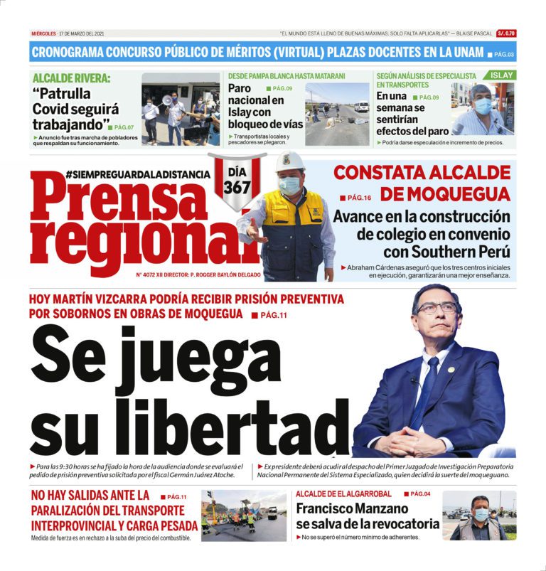 La Prensa Regional – Miércoles 17 de Marzo del 2021