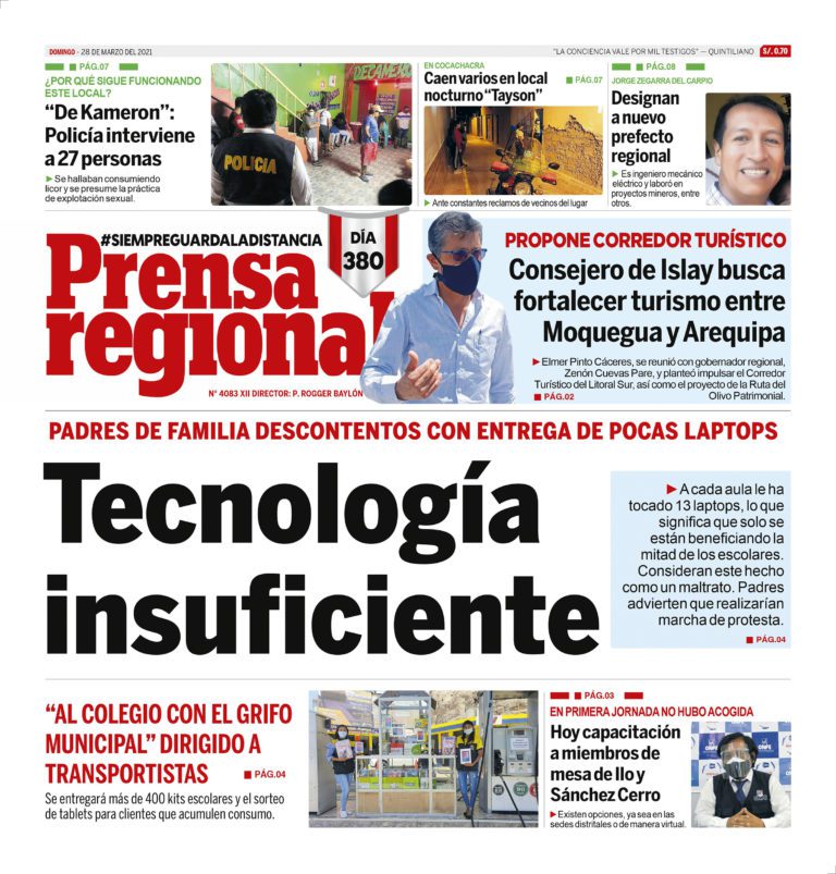 La Prensa Regional – Domingo 28 de Marzo del 2021