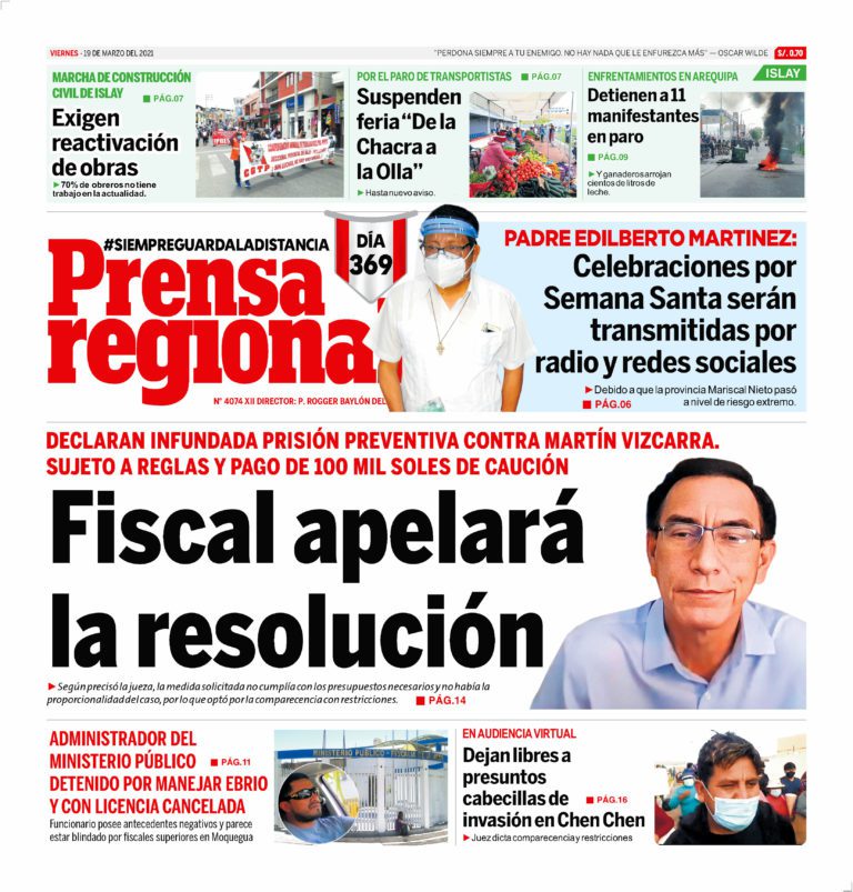 La Prensa Regional – Viernes 19 de Marzo del 2021