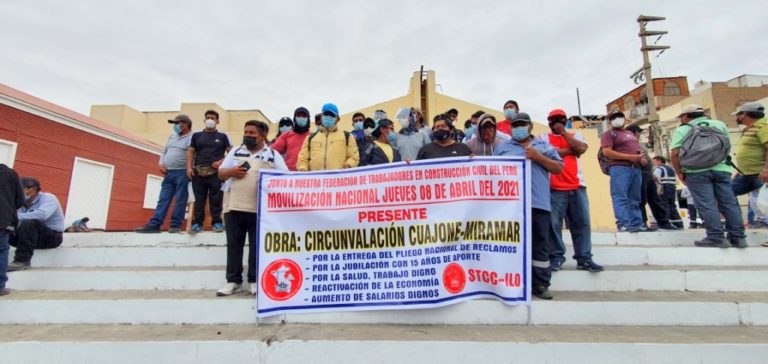 Trabajadores de construcción civil de Ilo respaldan pliego de reclamos