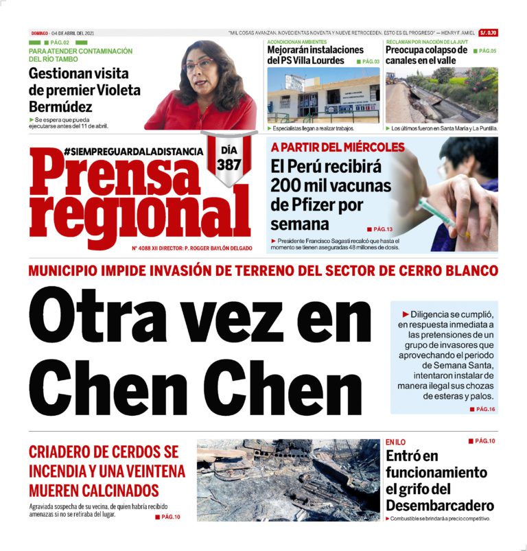La Prensa Regional – Domingo 04 de Abril del 2021
