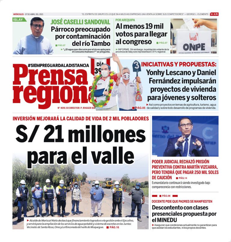 La Prensa Regional – Miércoles 07 de Abril del 2021