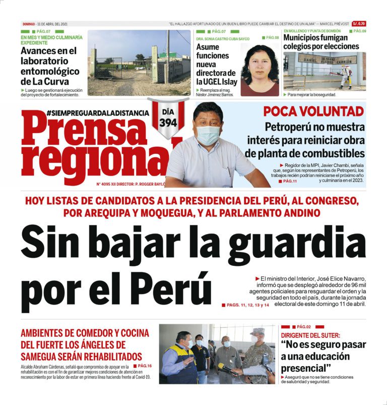 La Prensa Regional – Domingo 11 de Abril del 2021