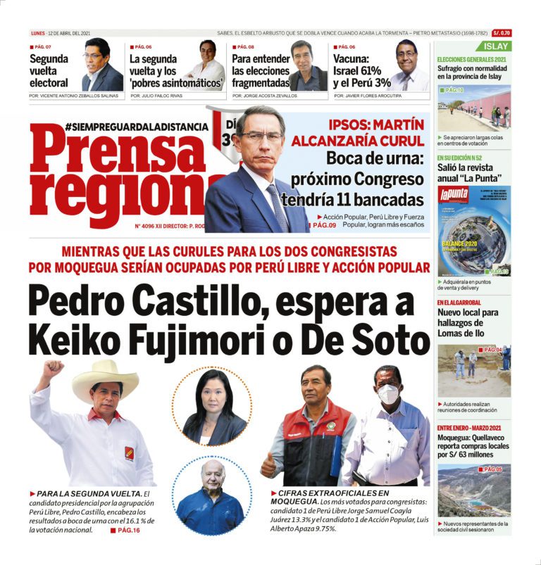 La Prensa Regional – Lunes 12 de Abril del 2021