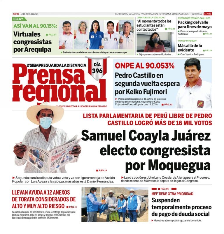 La Prensa Regional – Martes 13 de Abril del 2021